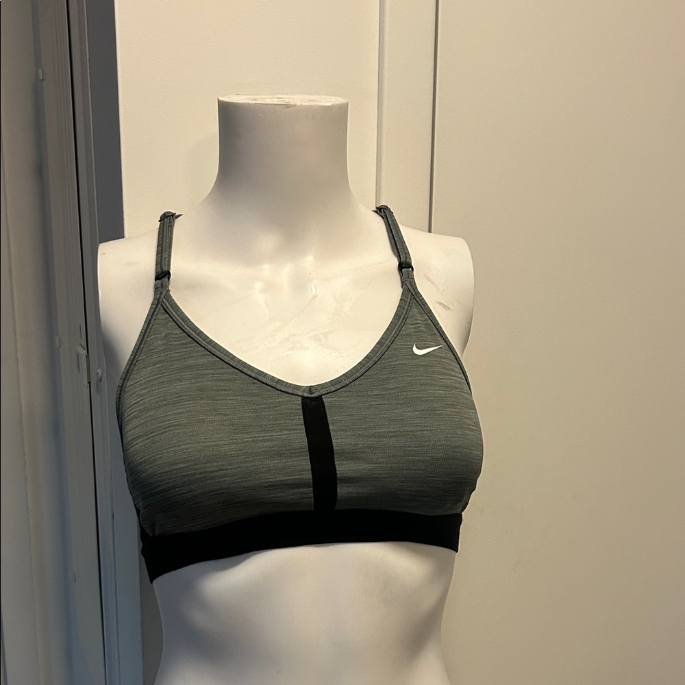 Nike Women's Olive and Black Sports Bra